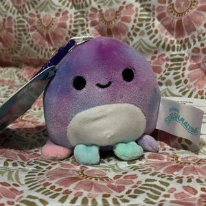 Mary Squishmallow Clip - 3.5” Tie Dye Octopus Squishmallow Clip-on Plush